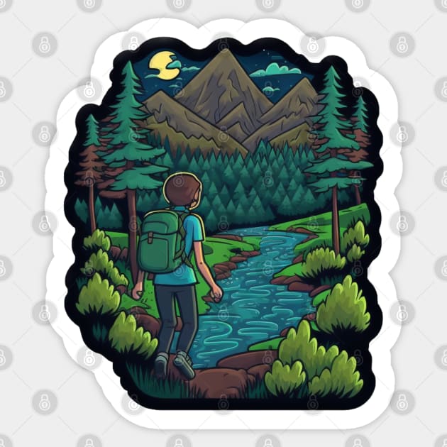 Beautiful Hiker Motif - Buy and Plant a Tree Sticker by Greenbubble